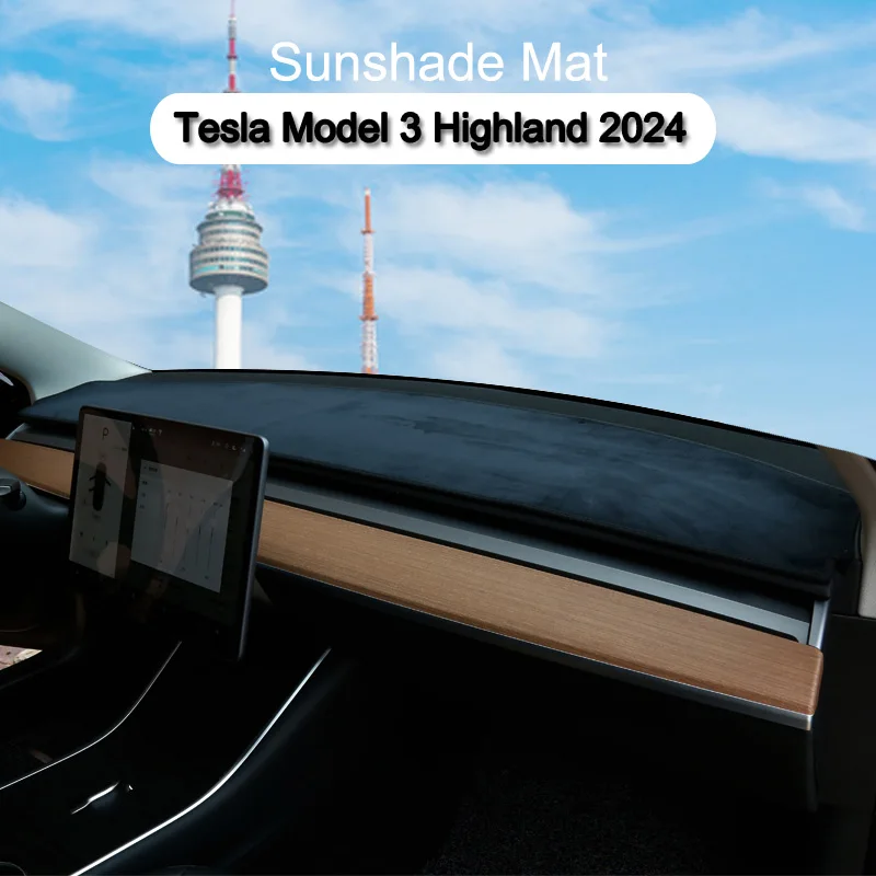 

For Tesla Model 3 &Tesla Model 3 Highland 2024 Dashmat Dashboard Cover Dash Mat Pad Sunshade Dash Board Cover Carpet