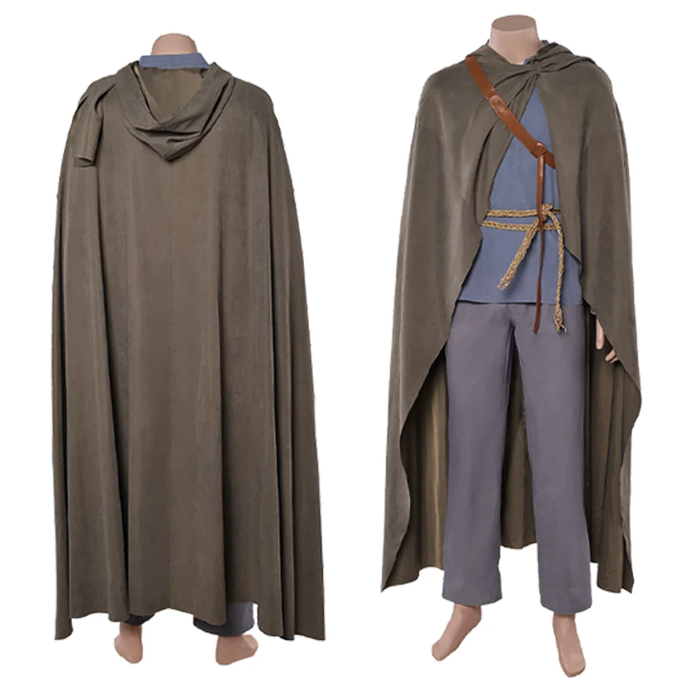 

Man Dunk Cosplay Seven Kingdoms Knight Costume Adult Long-sleeveTunic Gray Loose-fit Pants Hooded Cloak Disguise Halloween