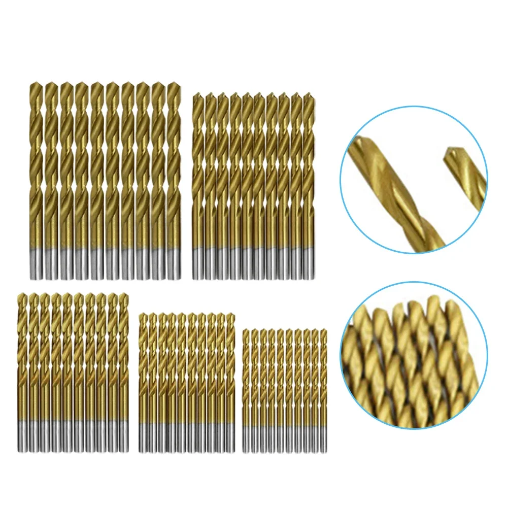 50 Uds juegos de brocas HSS juegos de brocas para Metal mampostería madera para proyectos de bricolaje para madera 1mm 1,5mm 2mm 2,5mm 3mm