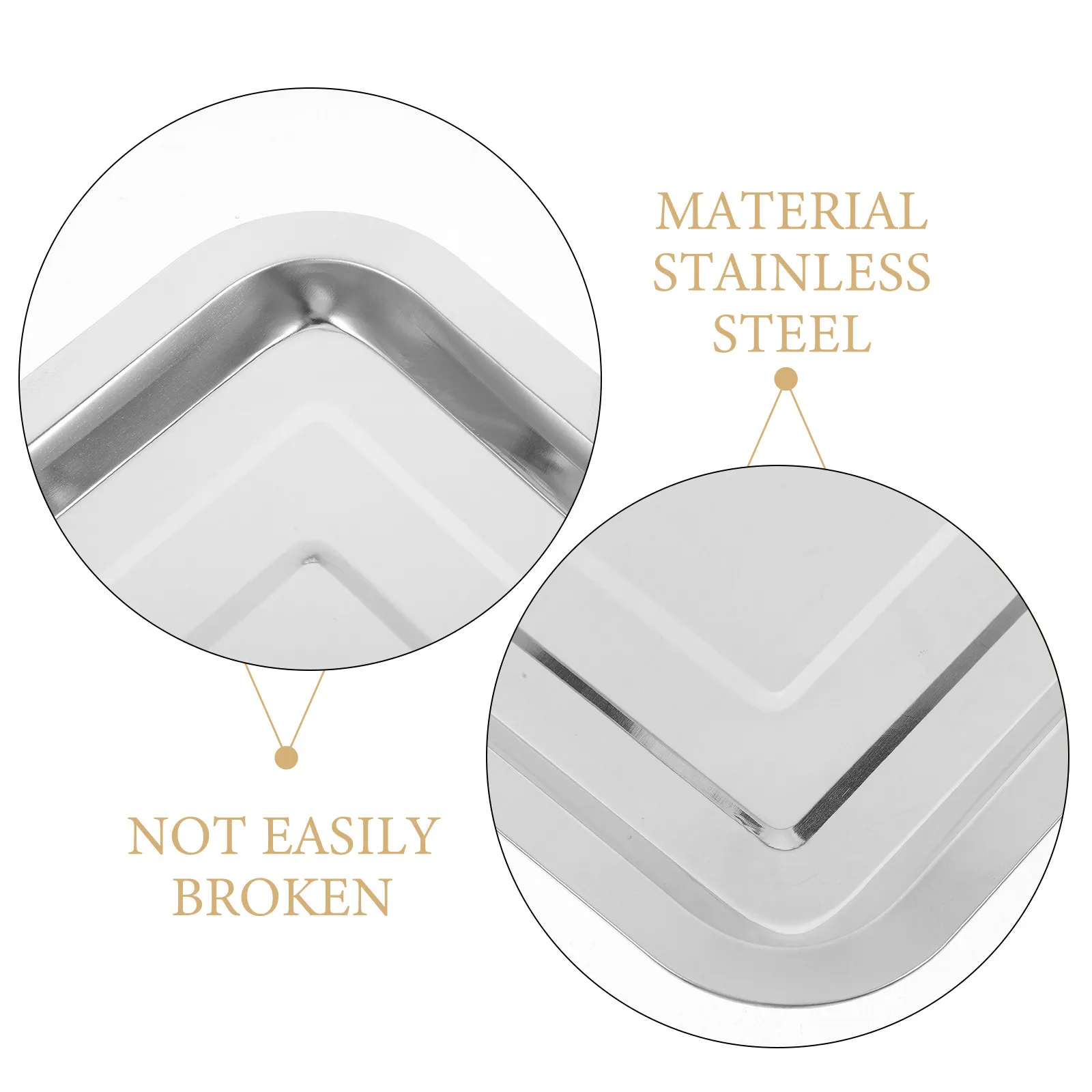 6Pcs Stainless Steel Baking Pan Square Shape Heavy Duty Grill Tray for Oven Baking Roasting Fish Pizza Drip Pan