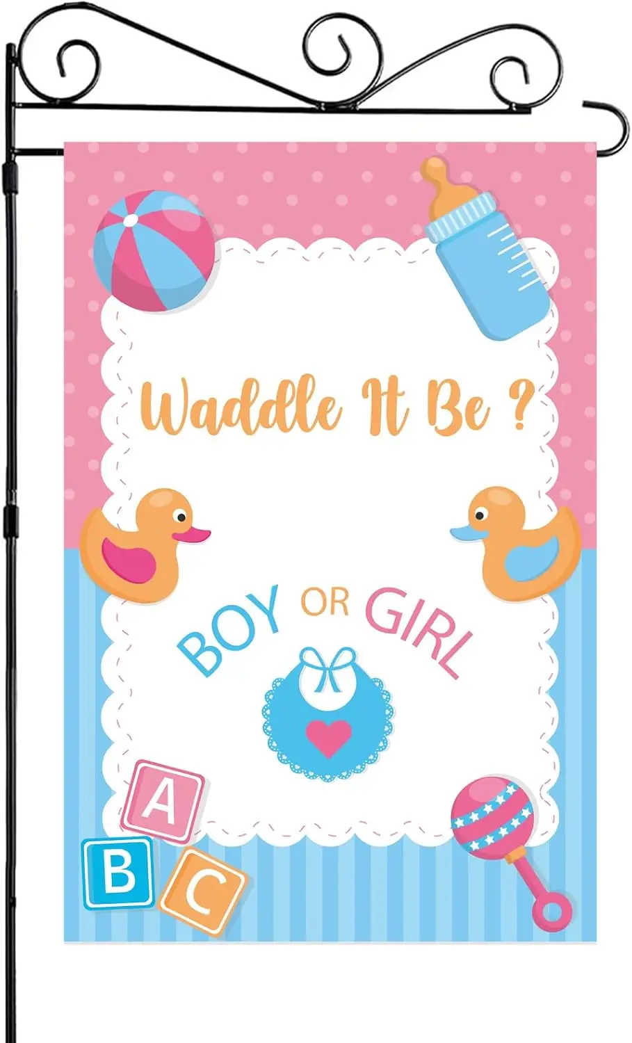 Labakita Duck Gender Reveal Garden Flag, Duck Boy or Girl Yard Sign, Baby Shower Lawn Flag, Baby Reveal Garden Flag, Double- EEZ