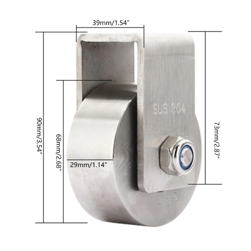 Puleggia con cuscinetto Binario guida della porta Puleggia armadio Carrello Rullo Push-pull Ruota portante Massimizza