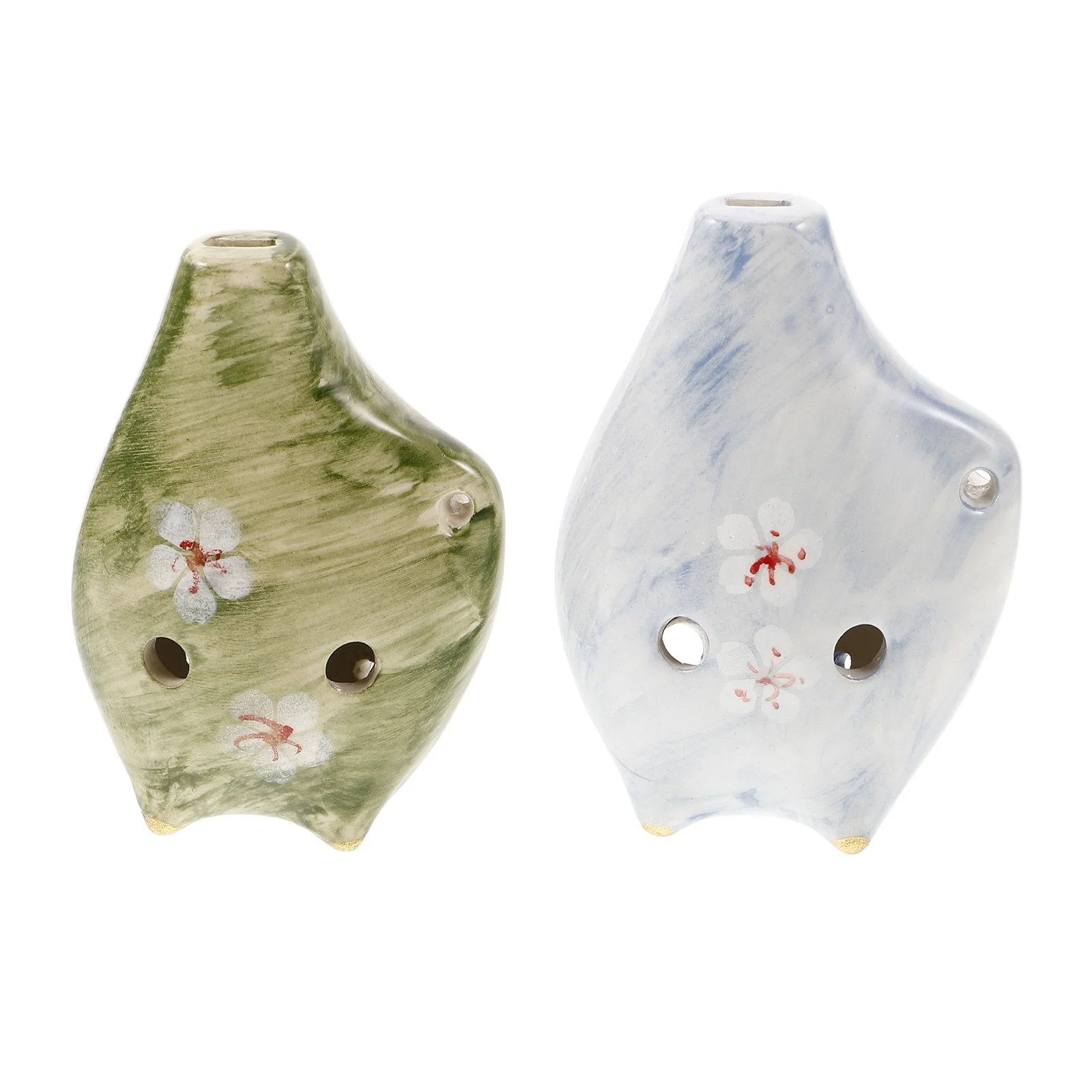 

2Pcs Ceramic Ocarina Musical Instrument Vibrant Color Small Size Lightweight Decorative Alto C Ocarina Beginner Professional