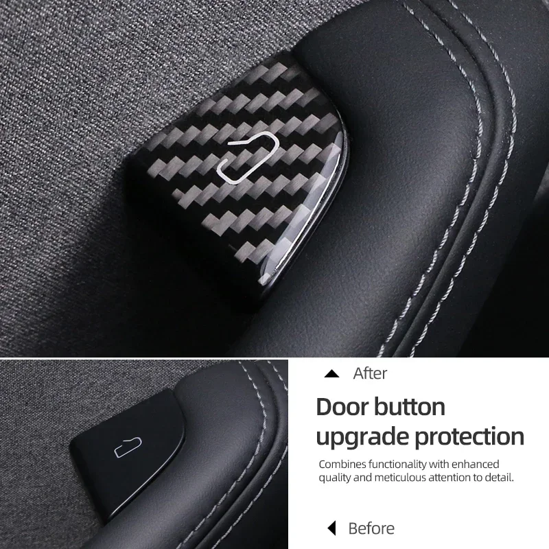

For Tesla Model 3 Y Juniper Door Switch Button Sticker Carbon Fiber Car Interior Door Switch Button Trim Accessories 2019-2025