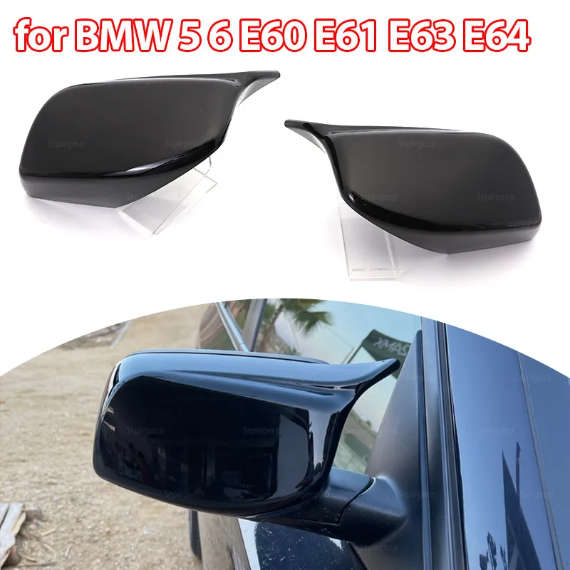 Rearview Mirror Cover Cap Carbon Fiber Black for BMW 5 Series E60 E61 E63 E64 520i 525i 528i 528xi 530i  630ci 630i 645ci 650i