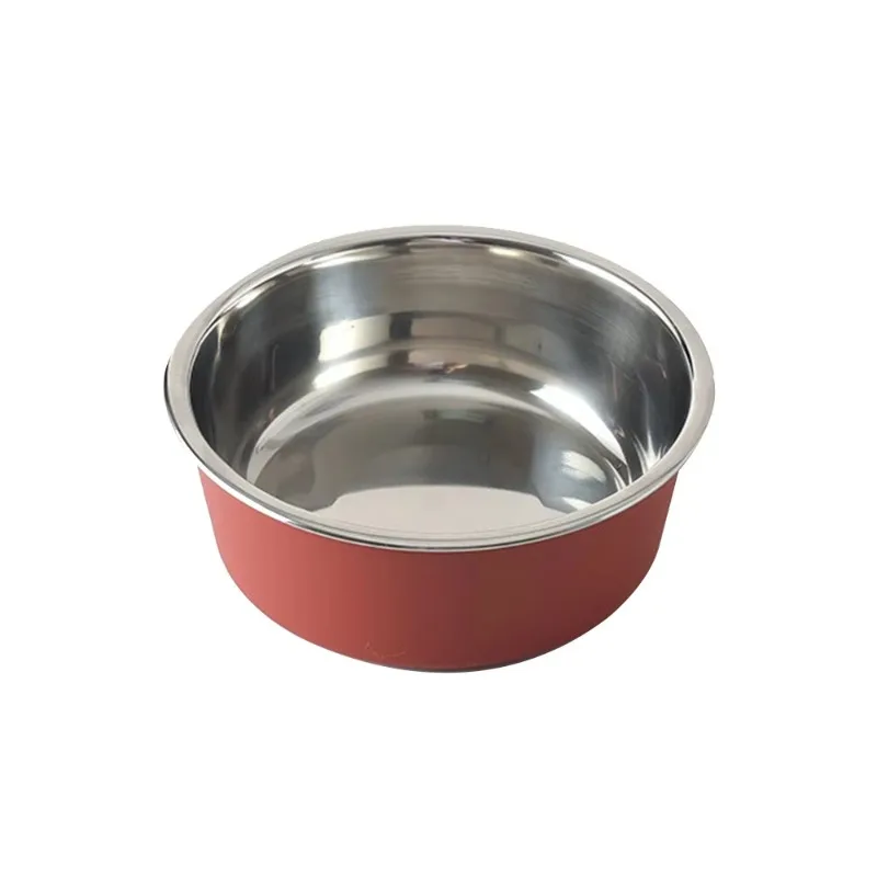 Wholesale Fashion New Stainless Steel Dog Bowl Cartoon Print Single Bowl Rubber Non Slip Resistant Fall Pet Bowl  dog bowl