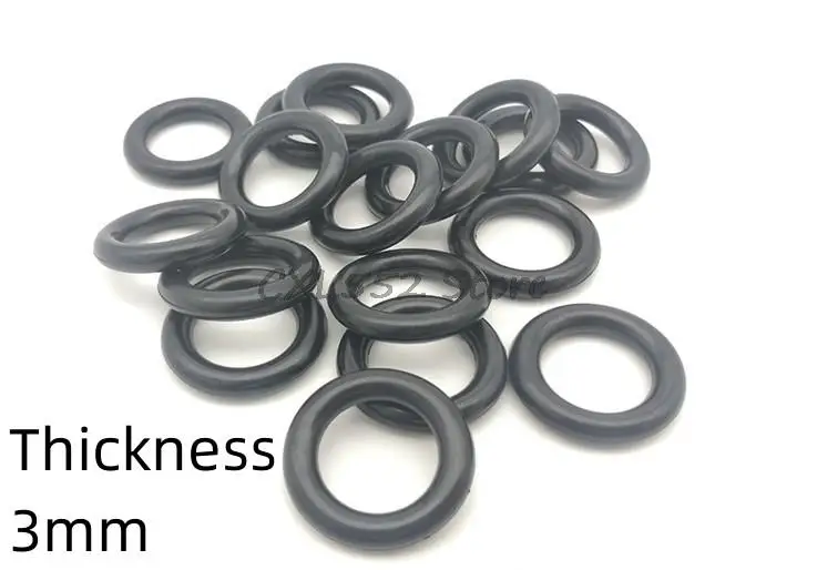 

1/2/10/20/50/100Pcs OD 8/8.5/9/10/11/12~110/115/120/125/130x3mm Black NBR O-Ring Sealing Rubber Ring Washer Gaskets