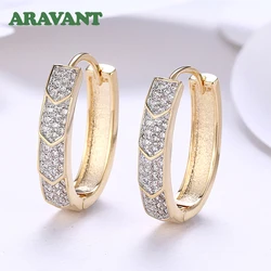 Aravant 925 Silver U Shaped 18K Gold Hoop Earrings For Women Fashion Jewelry