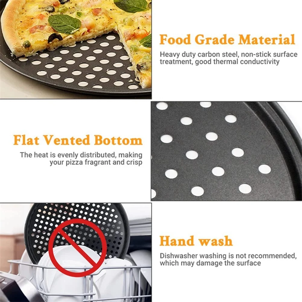 Y42A-Pizza Tray Punching Baking Tray Non-Stick With Hole Pizza Mold Barbecue Tray Baking Mold Round Baking Tray