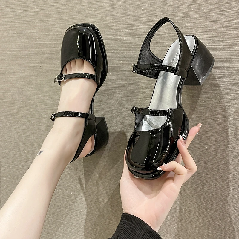 Non-slip Round Toe Sandals Women Casual Ladies Shoes Summer Hollow Beach Elegant Heeled Sandals Fashion Party Woman Design Shoes