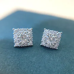 Huitan Gorgeous Cubic Zirconia Stud Earrings Low-key Ear Accessories for Women Daily Wear Wedding Party Trendy Versatile Jewelry