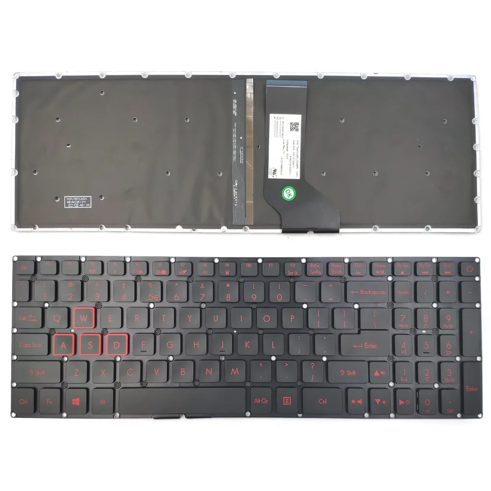 

Новая русская клавиатура с русской подсветкой для Acer Nitro 5 an515-41 an515-42 an515-51 an515-52 красный розовый