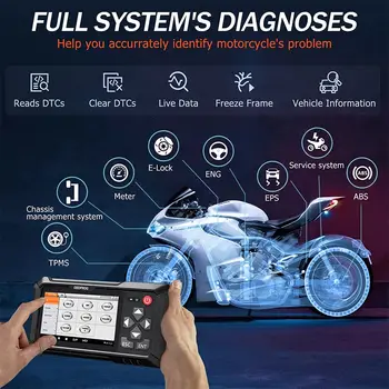 OBDPROG MOTO 100 全系統摩托車掃描器診斷 ECU 編碼 涵蓋 5000 多種摩托車型號 汽車摩托車分析 10 最佳銷售 診斷摩托車 - №5