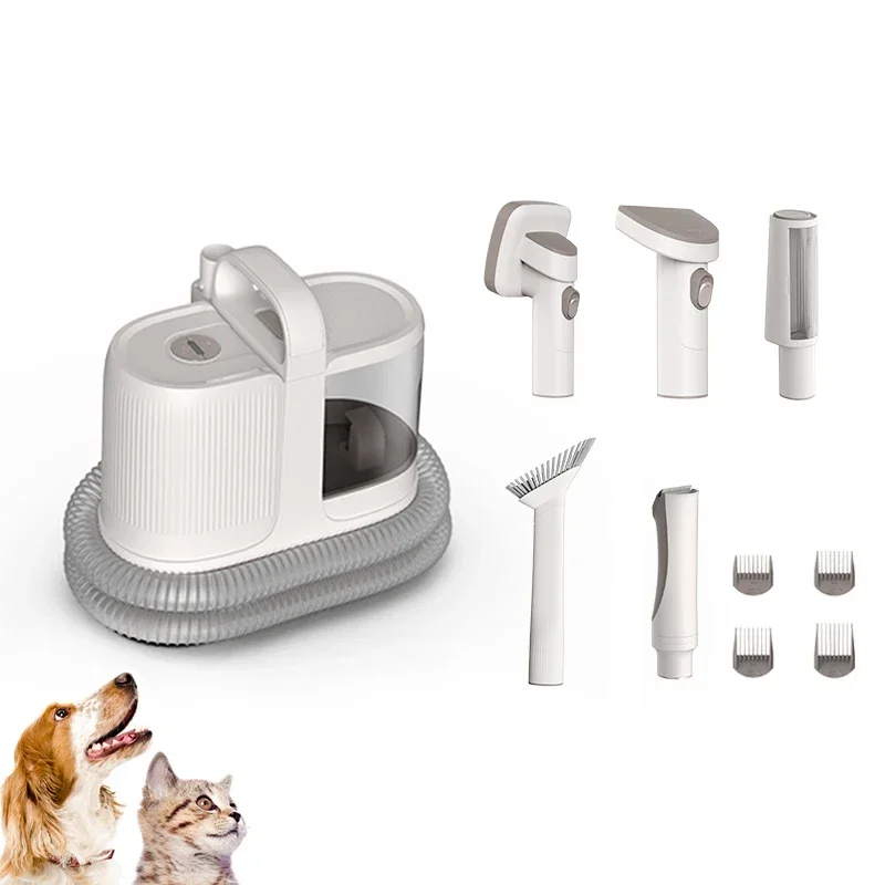 Pet Vacuum Cleaner Electric Hair Clipper Fur Cleaning Grooming Slicker Deshedding Brush Kit For Dog And Cat