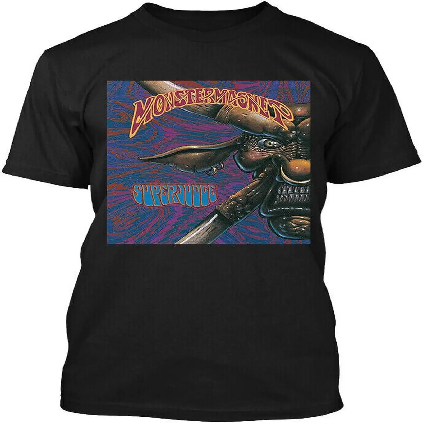 NWT Monster Magnet Superjudge American Heavy Metal Band Rock Logo T Shirt Black vintage Washed Top For Everyday Wear