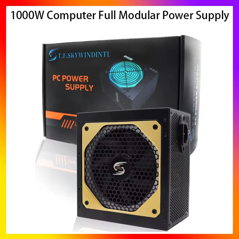 1PC 1000W Computer Vollmodulares Netzteil NEU Goldversorgung Max 1200w Medaille Aktive PFC ATX Unterstützung Dual CPU Fonte PC 1000w