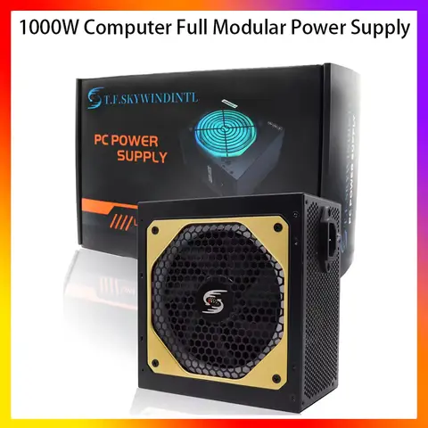 1PC 1000W Computer Full Modular Power Supply NEW Gold Supply Max 1200w Medal Active PFC ATX Support Dual CPU Fonte PC 1000w