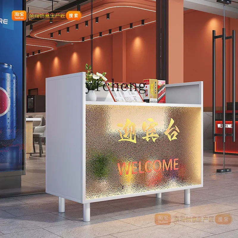 CZ-1 Welcome Catering Front Desk Reception Desk Tempered Glass Ordering Recipe Pendulum Shopping Guide