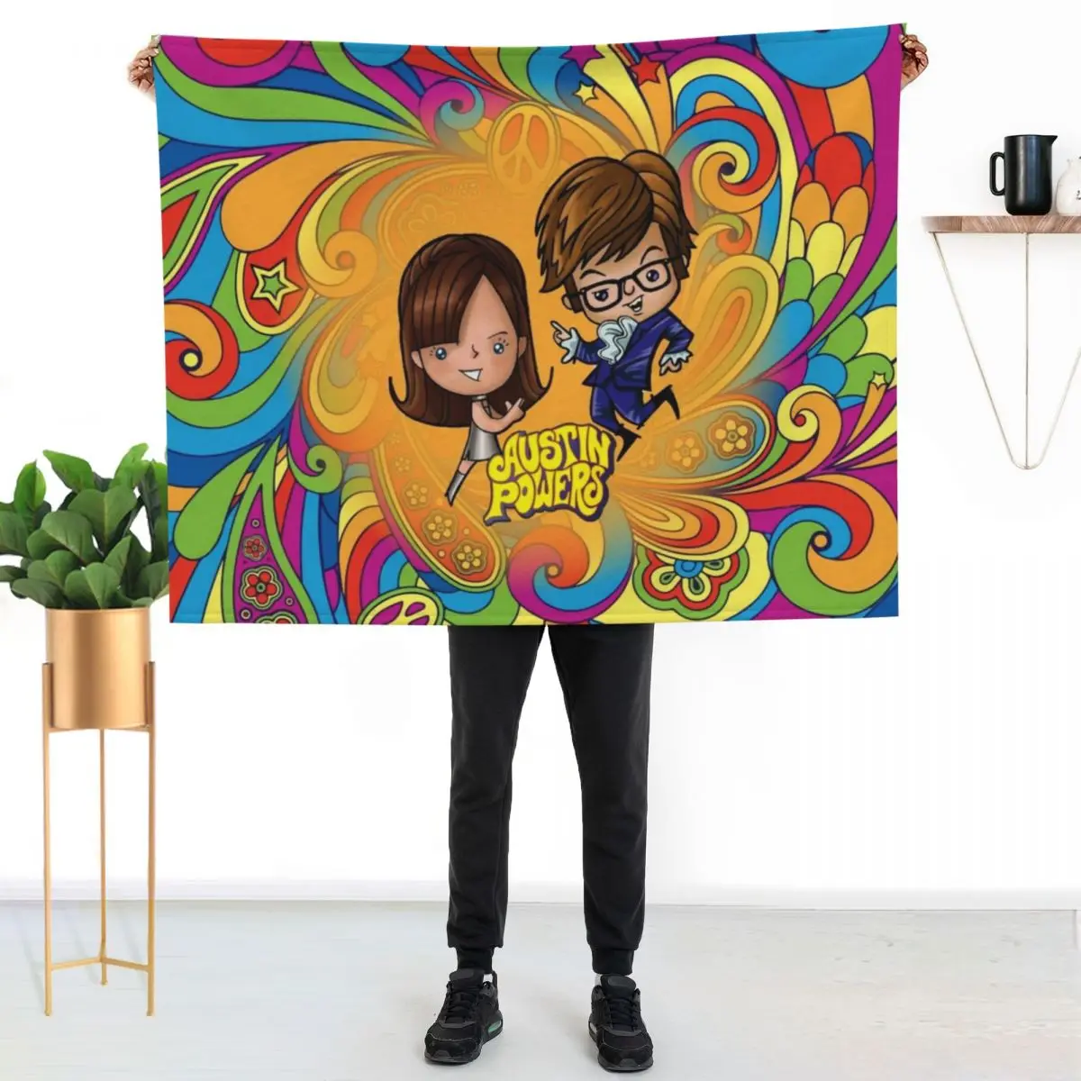 Austin danger Powers Throw Blanket Luxury Designer Giant Sofa Beach Travel anime Warm Blankets