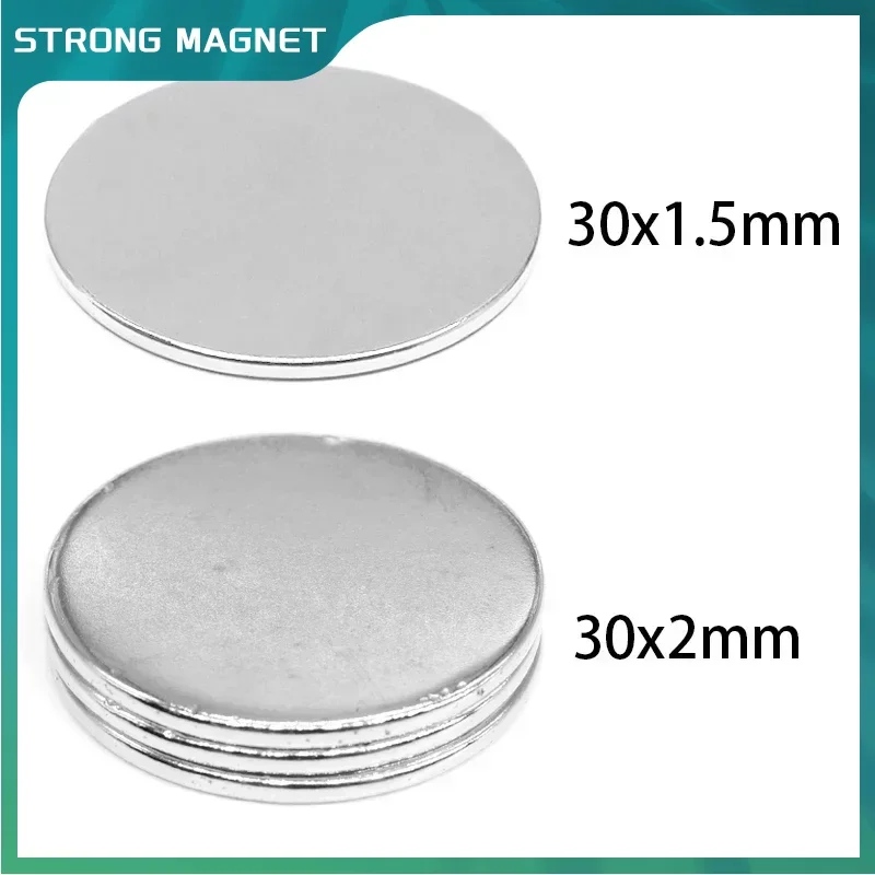 

30x2 30x4 30x5 30x8 30x10 30x15 30x20 30x30mm Round Shape Rare Earth Neodymium Super Strong Magnetic NdFeB Magnet Fridge Crafts