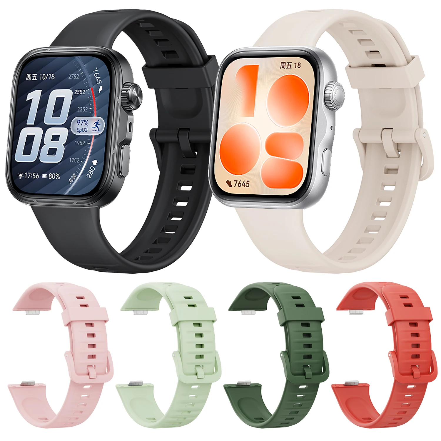 Weiches Silikonarmband für Huawei Watch Fit 5 4 3 Sportarmband Ersatz-Uhrenarmband für Huawei Fit 5 Pro/4 Pro/Fit3 Correa