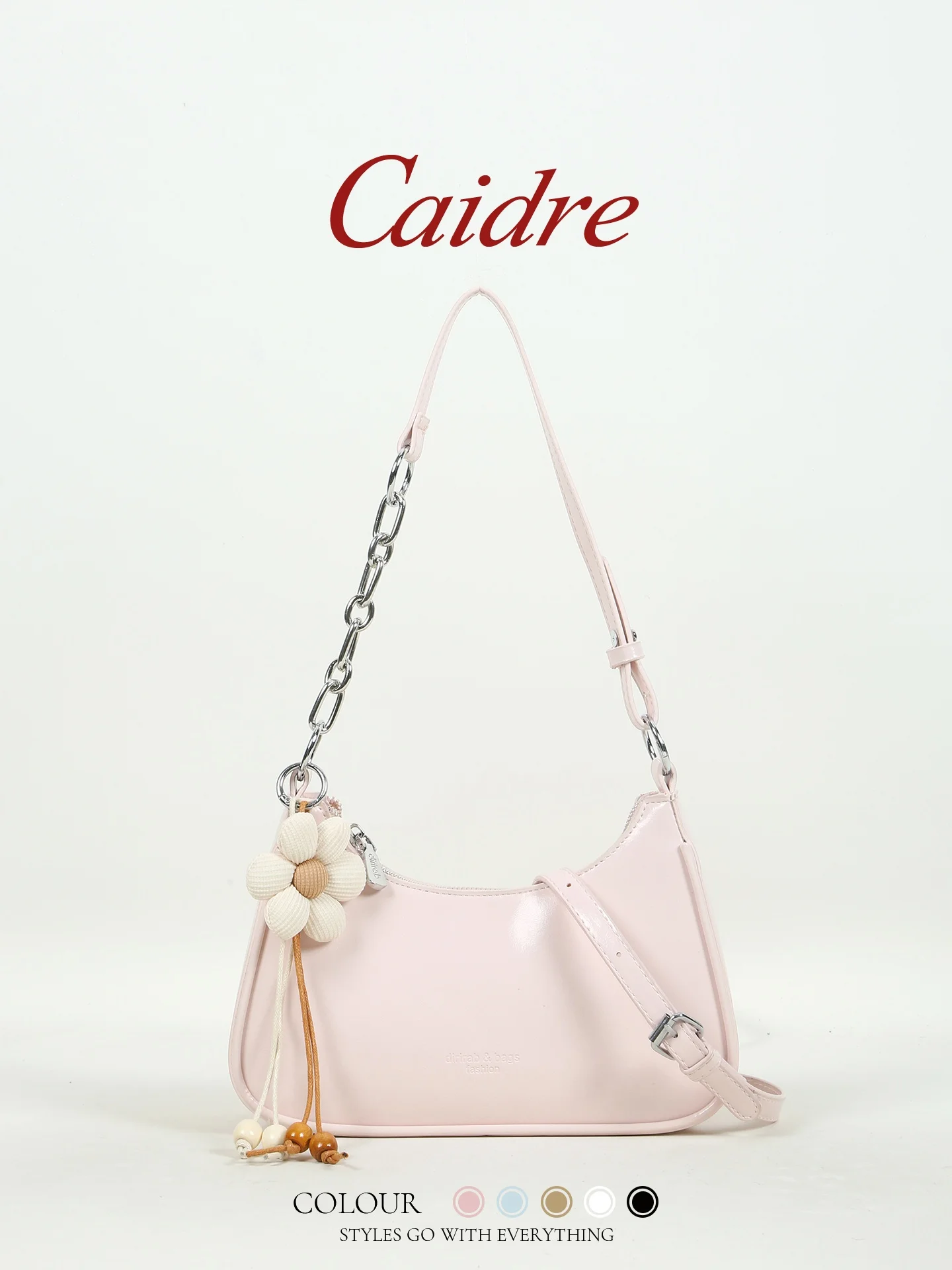

Caidre Luxury Floral Underarm Bag Women's Crossbody Shoulder Bag Outgoing Small Handbag Elegant Korean Style PU Leather Bag