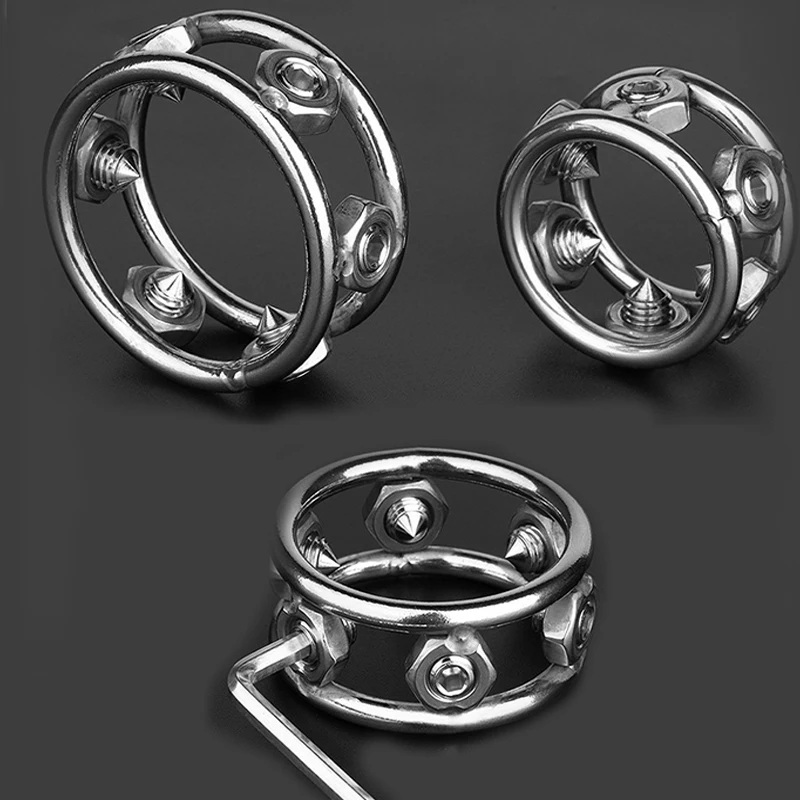 Adjustable Spike Penis Rings Male Chastity Cage Adults Sexy Toys For Men Masturbators Cocking Stimulate Scrotum Cock Enlargement image 6