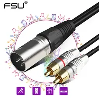 FSU Audio 2RCA Cable Male to XLR 3 Pin Male Female Cannon Amplifier Mixing Plug AV Cable Dual XLR to Dual RCA Cable 1.5M/3M/5M