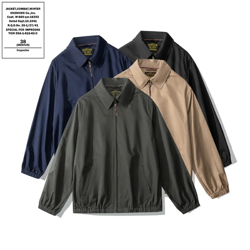 

Классическая американская повседневная верхняя одежда с воротником в стиле ретро, старая официальная верхняя одежда Jaet для поездок на работу, молодежная осенняя длинная молния све