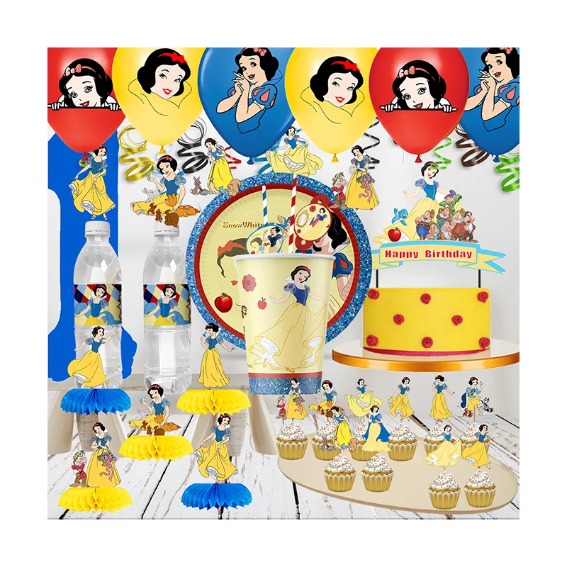 

Disney Snow White animated decoration & accessories birthday decorations stickers Christening & Baptism Decorative supplies