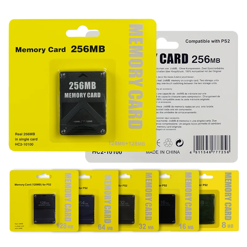 

Memory Card 8M/16M/32M/64M/128M/256M For Playstation 2 Extended Card Save Game Data Stick Module For PS2 Slim Game Memorys Cards