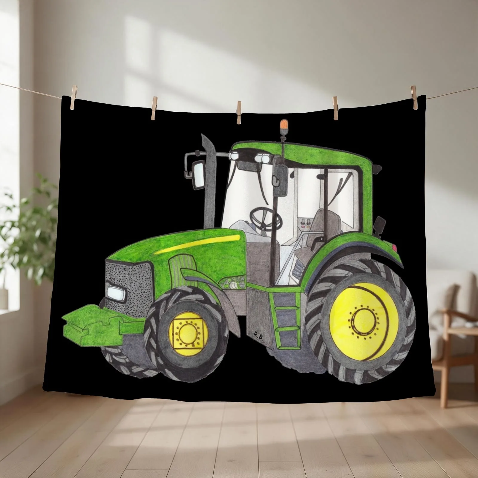TRACTOR Throw Blanket couch cozy soft plush fuzzy picnic outdoor blanket