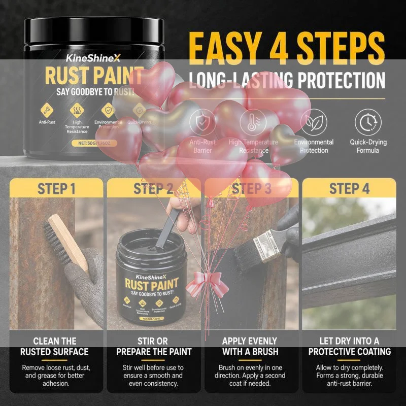 Metal Rust Conversion Paint One Step Application Anti Corrosion Black Protective Paint for Ship Metal Component Protection