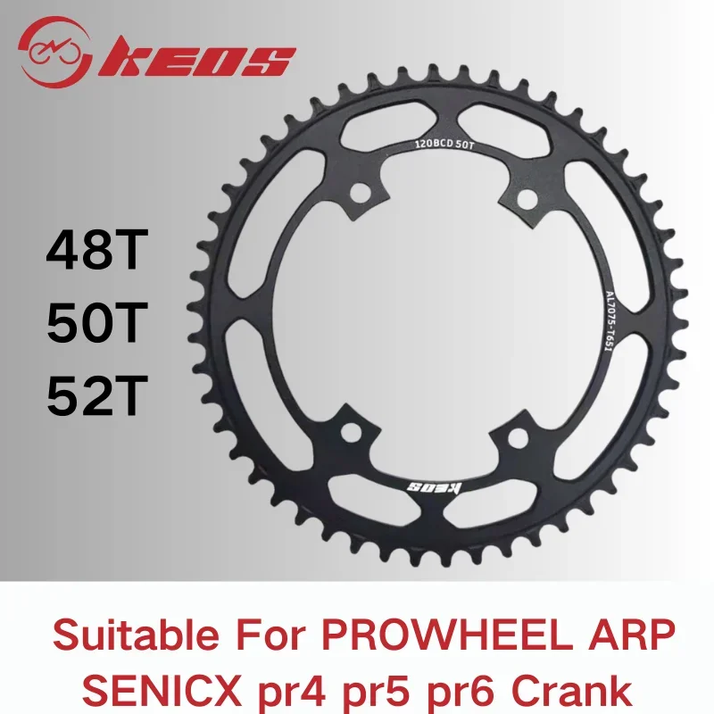 KEOS 4-claw 120BCD Chainring 48T 50T 52T Road Bike MTB Chainring 120 BCD for PROWHEEL ARP SENICX Pr4 Pr5 Pr6 Crank