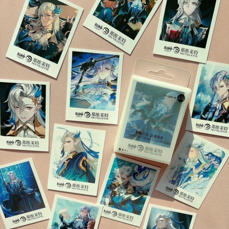 Jeu Genshin Impact Stand Roles Druo Card Photocard, HD Printed, Small Album Photo Cards, GérCollection Postcard, 40 PCs/Set