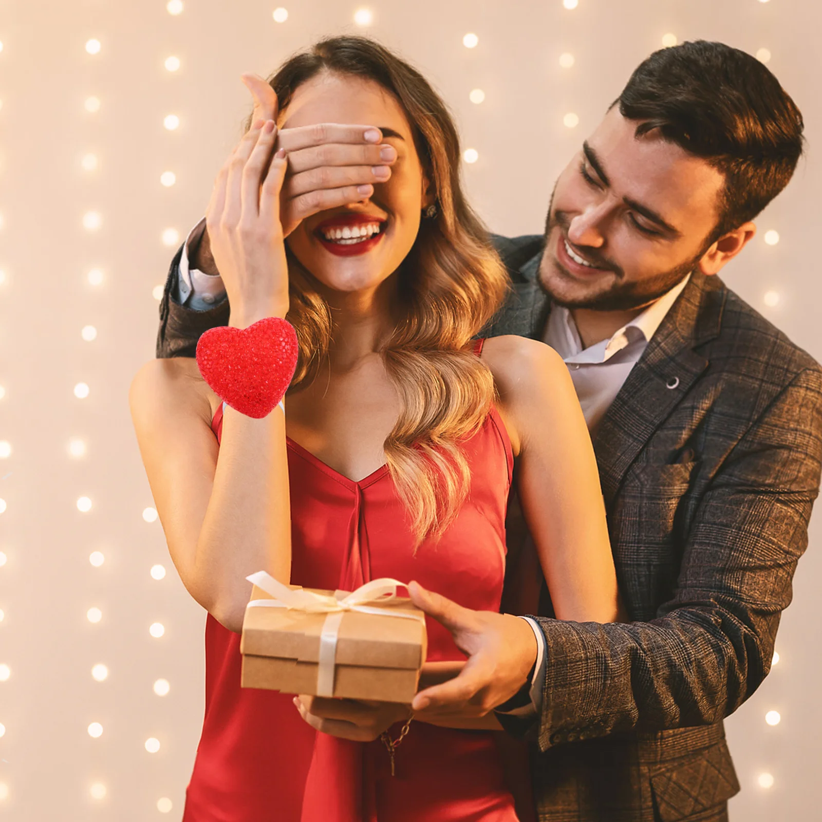 القلب LED ضوء الليل الأحمر 8cm عيد الحب رومانسية مصباح الحب ديكور الزفاف مصباح الحب LED تسجيل