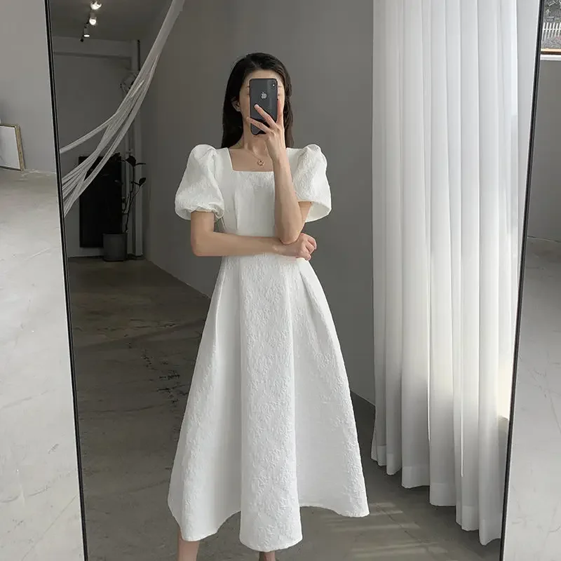 Robe de soirée mi-longue noire pour femmes, robes de soirée pour femmes, vêtements blancs, Harajuku, mode XXL, coton, Y2K, nouveau, 2024, offre spéciale