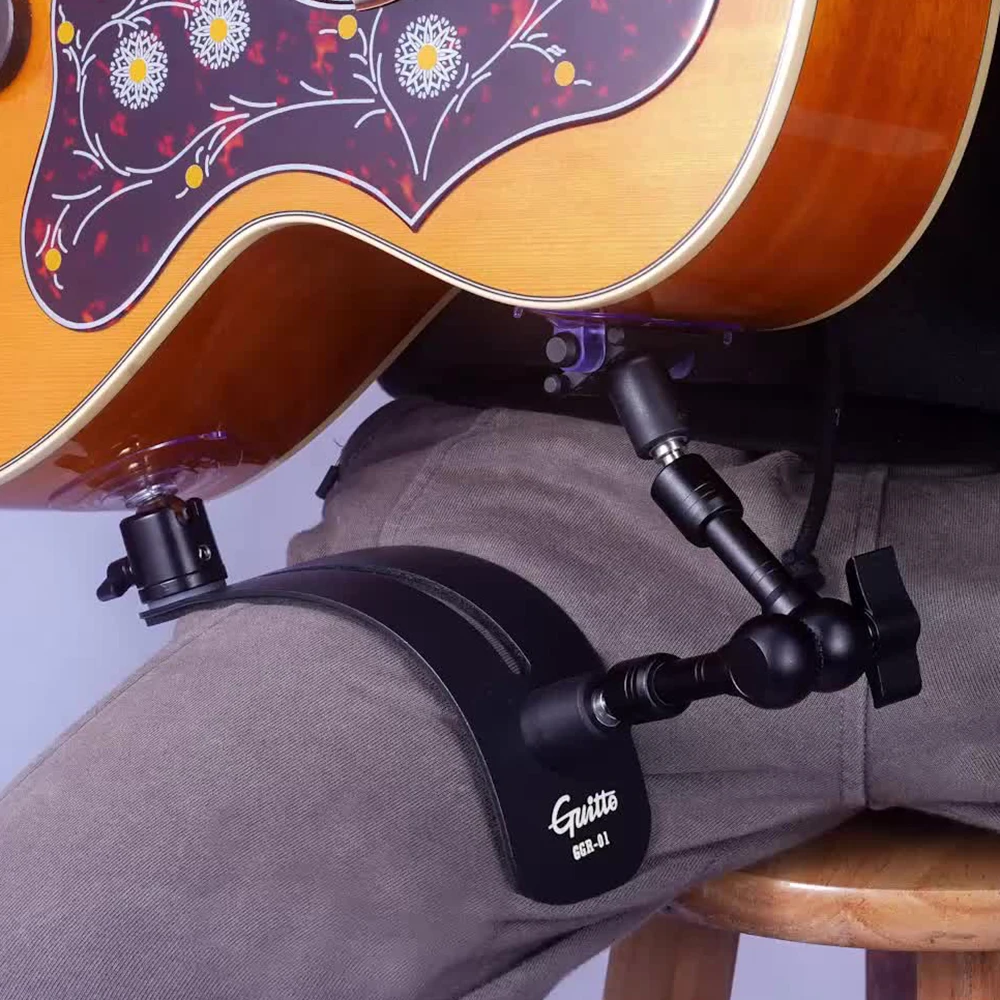 Guitto GGR-01 Professional Guitar Leg Rest Bracket, Aluminum Suction Cup Guitar Support