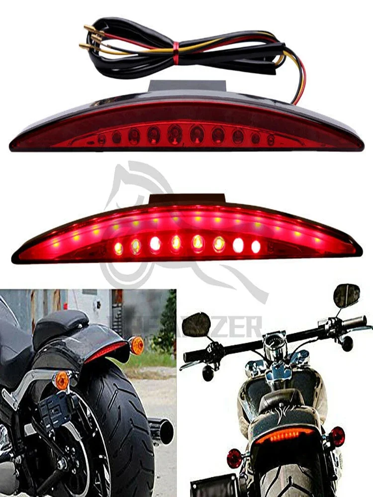 Red LED Brake Tail Light For Bike Motocycle Touring Sportster XL 883 1200 Cafe Racer Rear Fender Edge Taillight