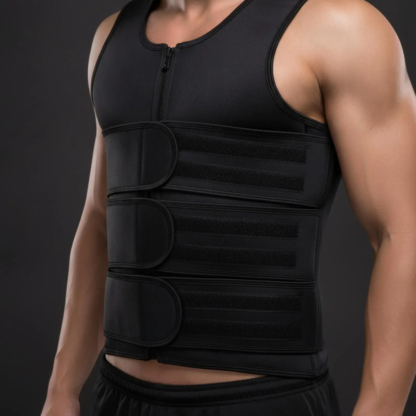Men Body Shaper Corset Vest Neoprene Waist Trainer Sauna Sweat Suit Shapewear Tummy Slimming Wrap for Gym Training
