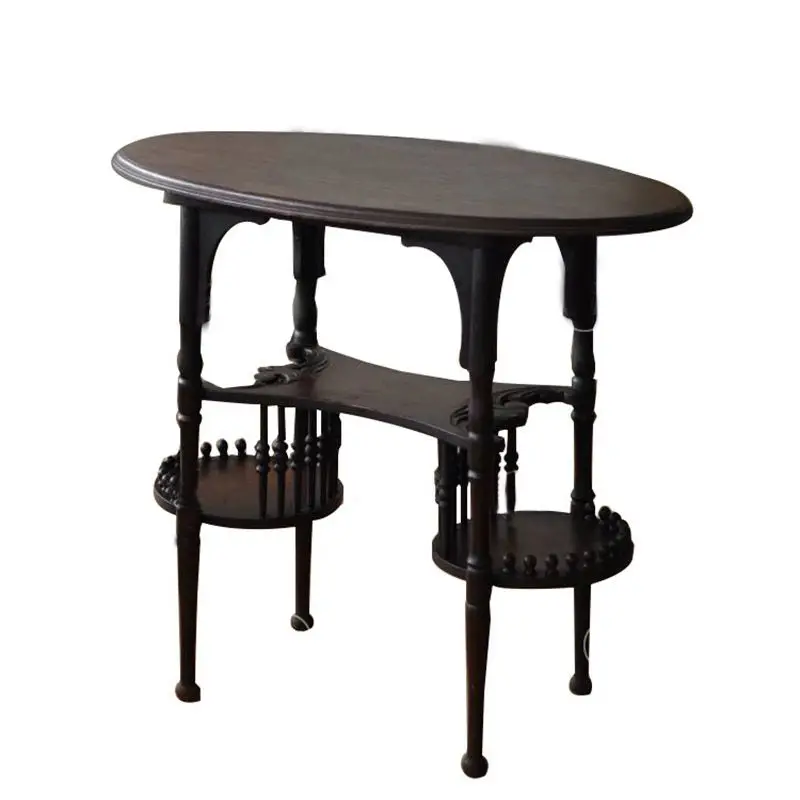 

Round coffee table/French pillar Solid wood entrance book Coffee tea table