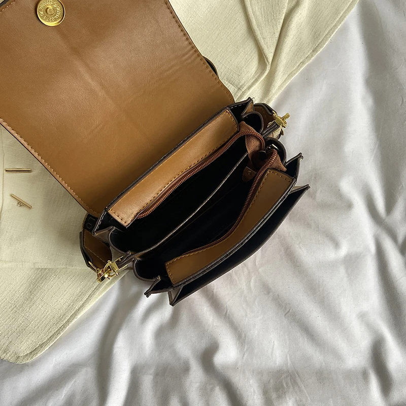 Hot-selling Color Matching Letters One-shoulder Diagonal Women\'s Bag Fashion Everything Temperament Elegant Commuter Bag