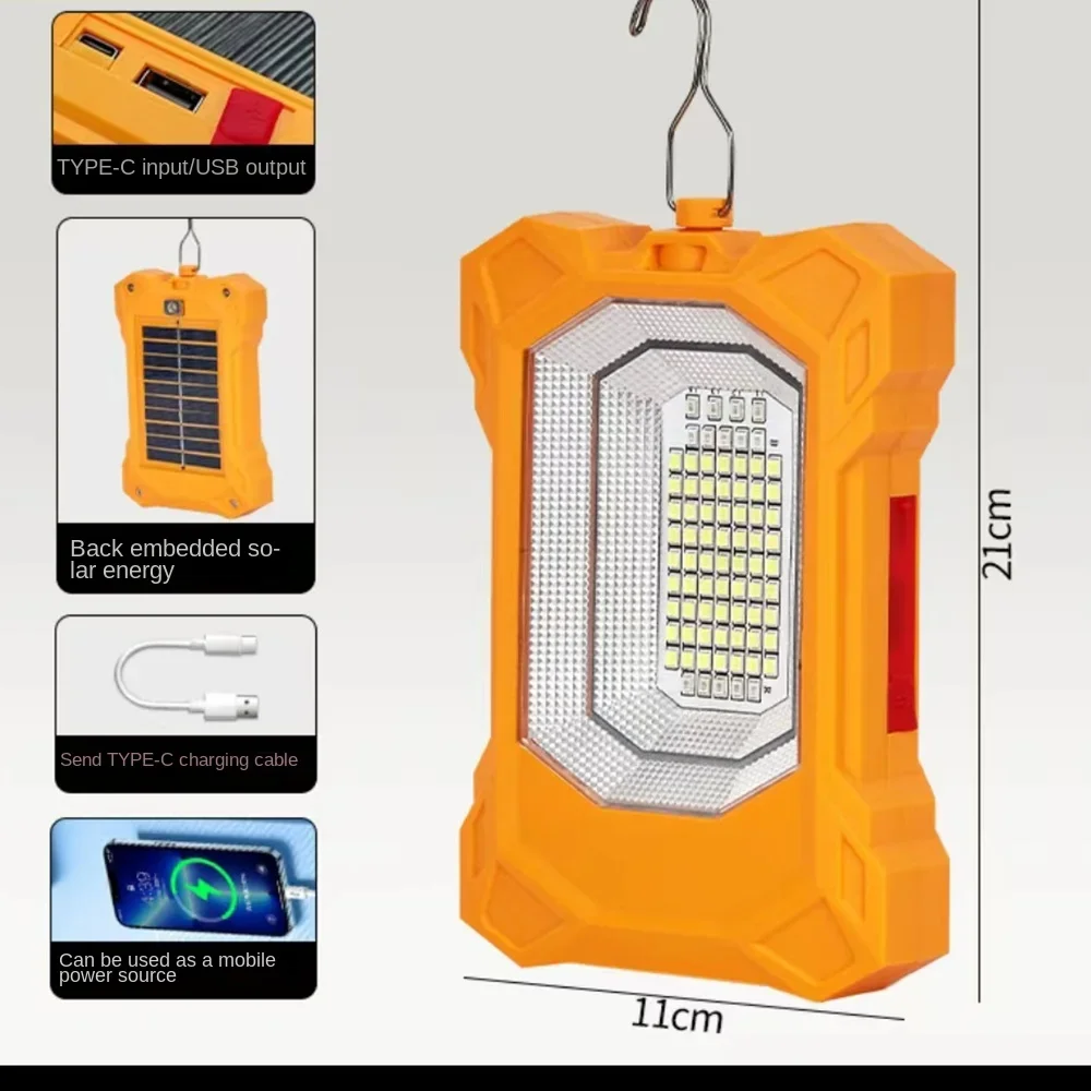 Luce solare pieghevole per esterni portatile 3 modalità lampadina a LED ricaricabile luci di ricerca torcia da campeggio lampada di emergenza per interruzioni di corrente