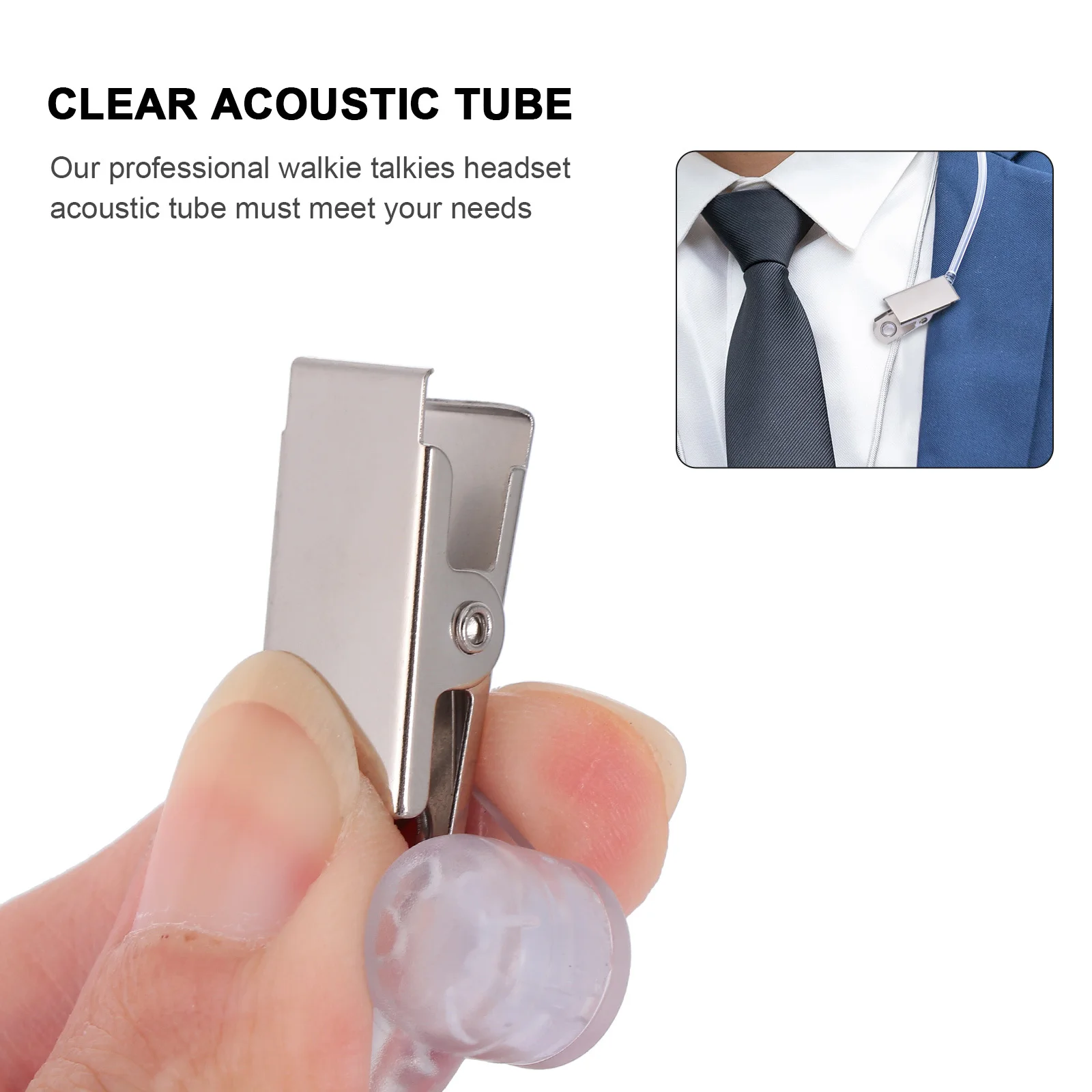 2Pcs Acoustic Tube Earpiece Replacement Clear Durable Comfortable for Walkie Two Clear Acoustic Tube