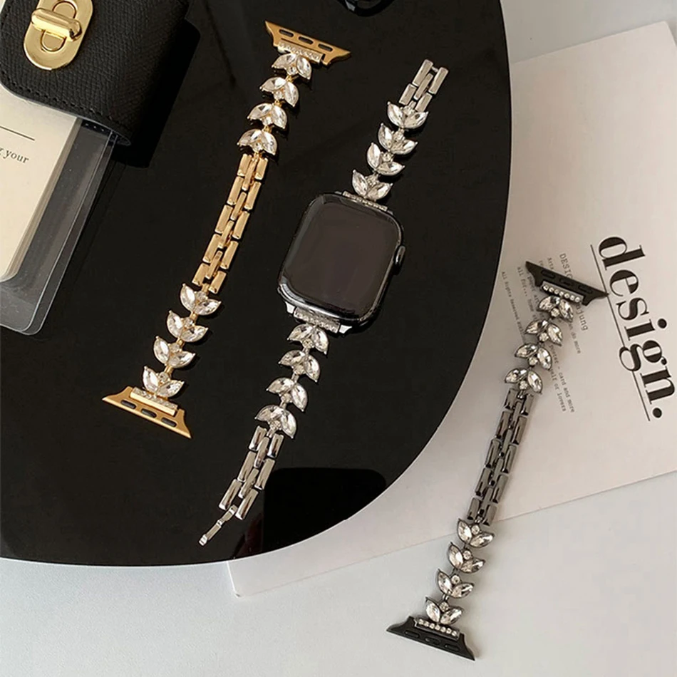 Strap For Apple Watch Band S11/10/9/8/7/SE/6/5/Ultra 3 2 iWatch 49/46/45/44/42/41/40/38mm Luxury Diamond Mermaid Metal Bracelet