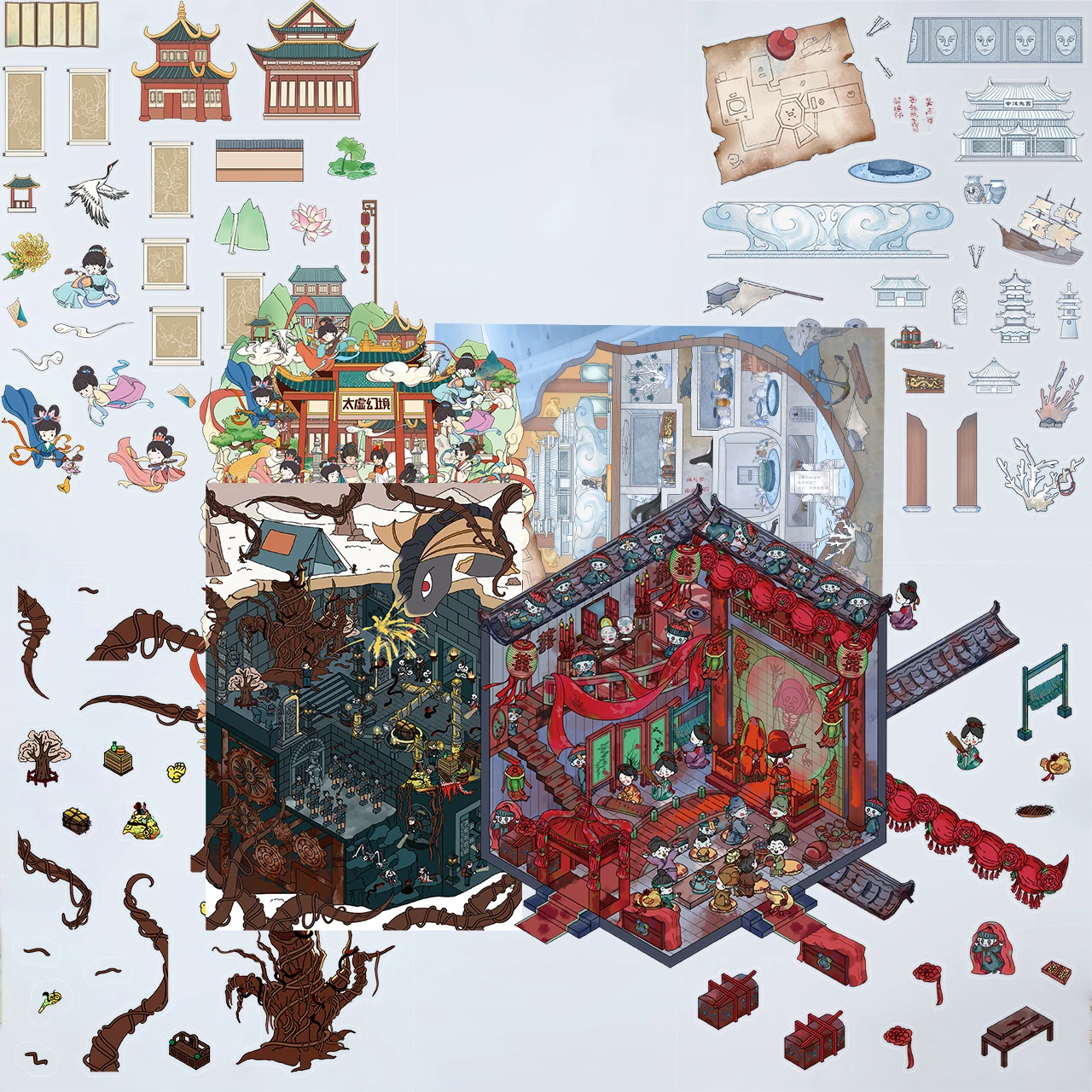 ملصقات إطلاق الضغط المنزلية المصغرة ثلاثية الأبعاد المصغرة من سلسلة Zombie Bride DIY ملصقات حفلات المناظر الطبيعية قبل القطع والقطع