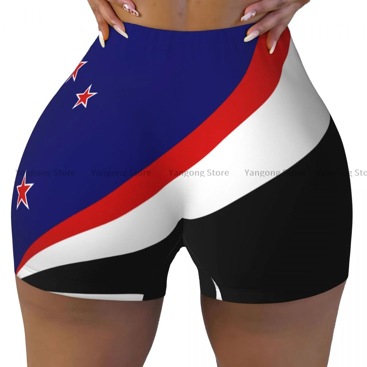 

Women Yoga Shorts New Zealand Flag Land Of The Long White Cloud Shorts Fitness Ladies Yoga Gym Running Short Pants Sportswear