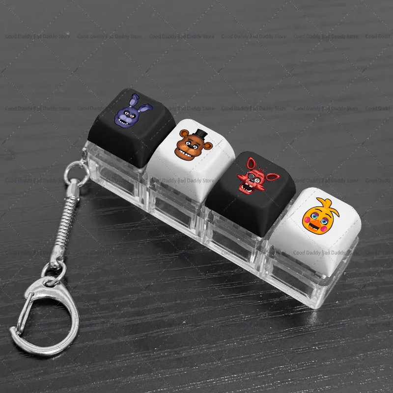 Anime Creative Keychain Cartoon Backpack Decor Pendant Five Night At Freddys Cute Keyboard Keyring Ornament Fidget Toy‌ Gifts