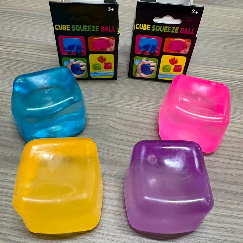 Squishy Ice Cube Fidget Toys For Anxiety ADHD Anti Stress Squeeze Balls Kids And Adults Decompression Party Favors Gifts