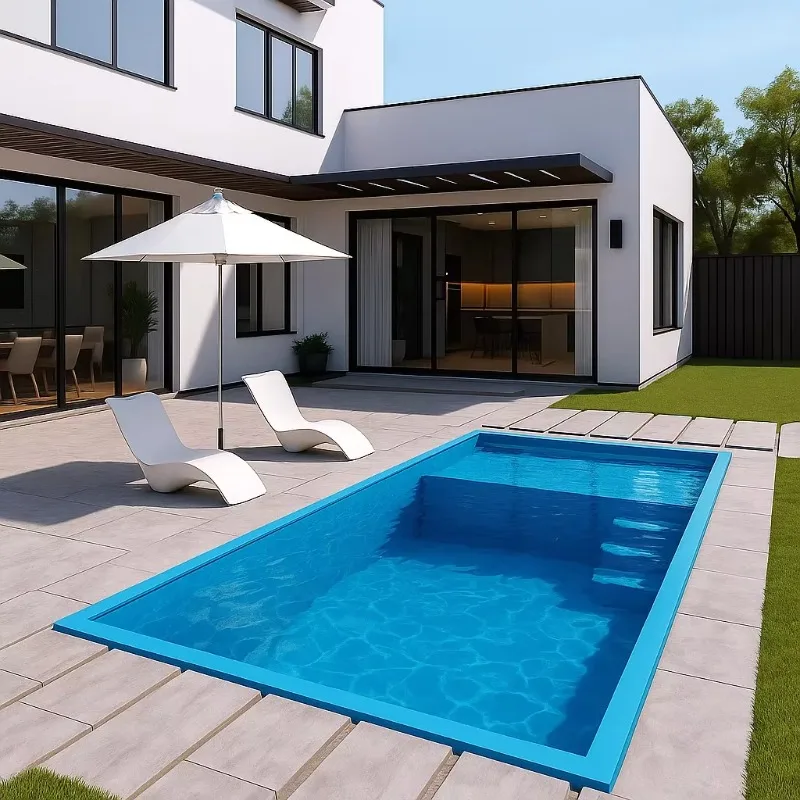 Customized Garden Pools Swimming Outdoor Spa Jacuzzi 26ft 8m Modular Children Sunbathing Fiberglass Swimming Pool Shells For Sal
